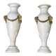 Paire de vases en marbre blanc statuaire, bronze doré, vers 1900