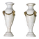 Paire de vases en marbre blanc statuaire, bronze doré, vers 1900