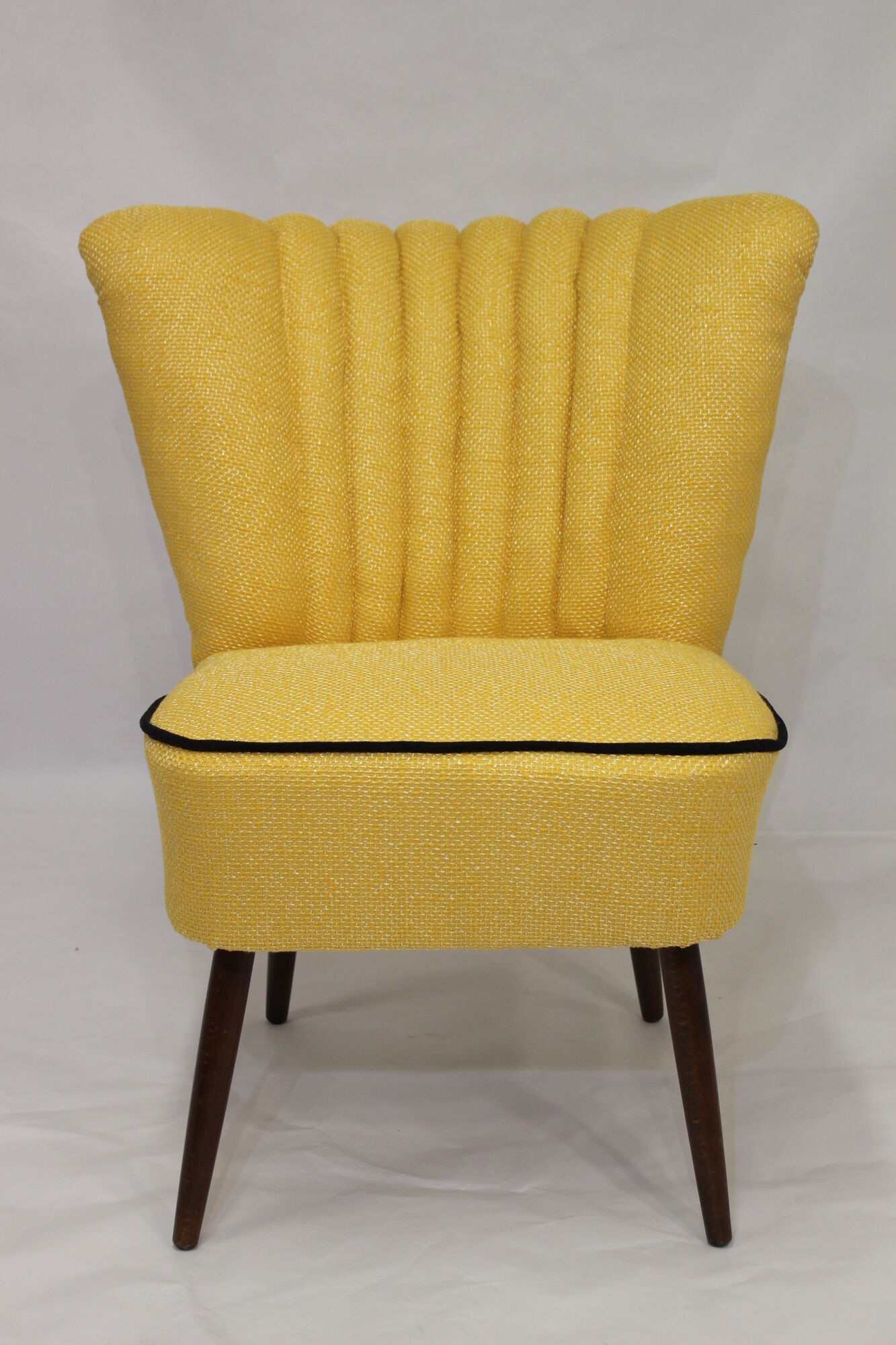 50s vintage cocktail armchair "yellow lelievre fabric