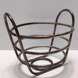 Postmodern Sheffield Plated Metal Fruit Basket by Lino Sabattini, Marked, Italy