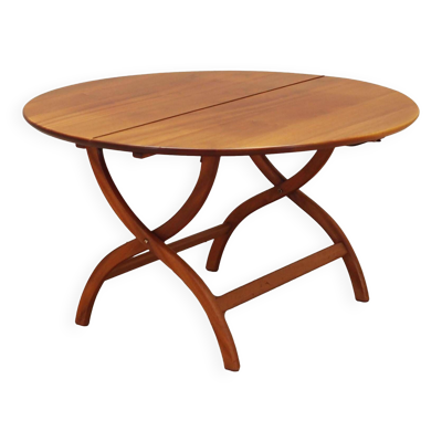 Table ronde en acajou, design danois, années 1970, production : Danemark