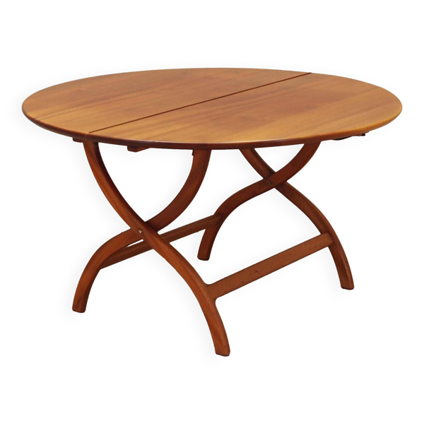 Table ronde en acajou, design danois, années 1970, production : Danemark