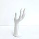Hand ring jewelry display or vase soliflore white porcelain