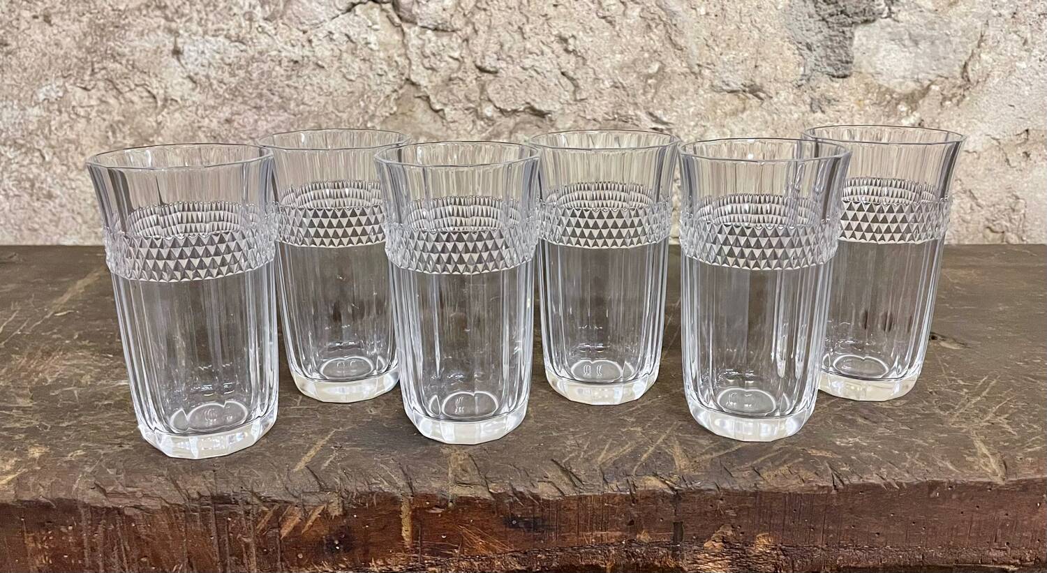 Set of 6 Arques crystal glasses