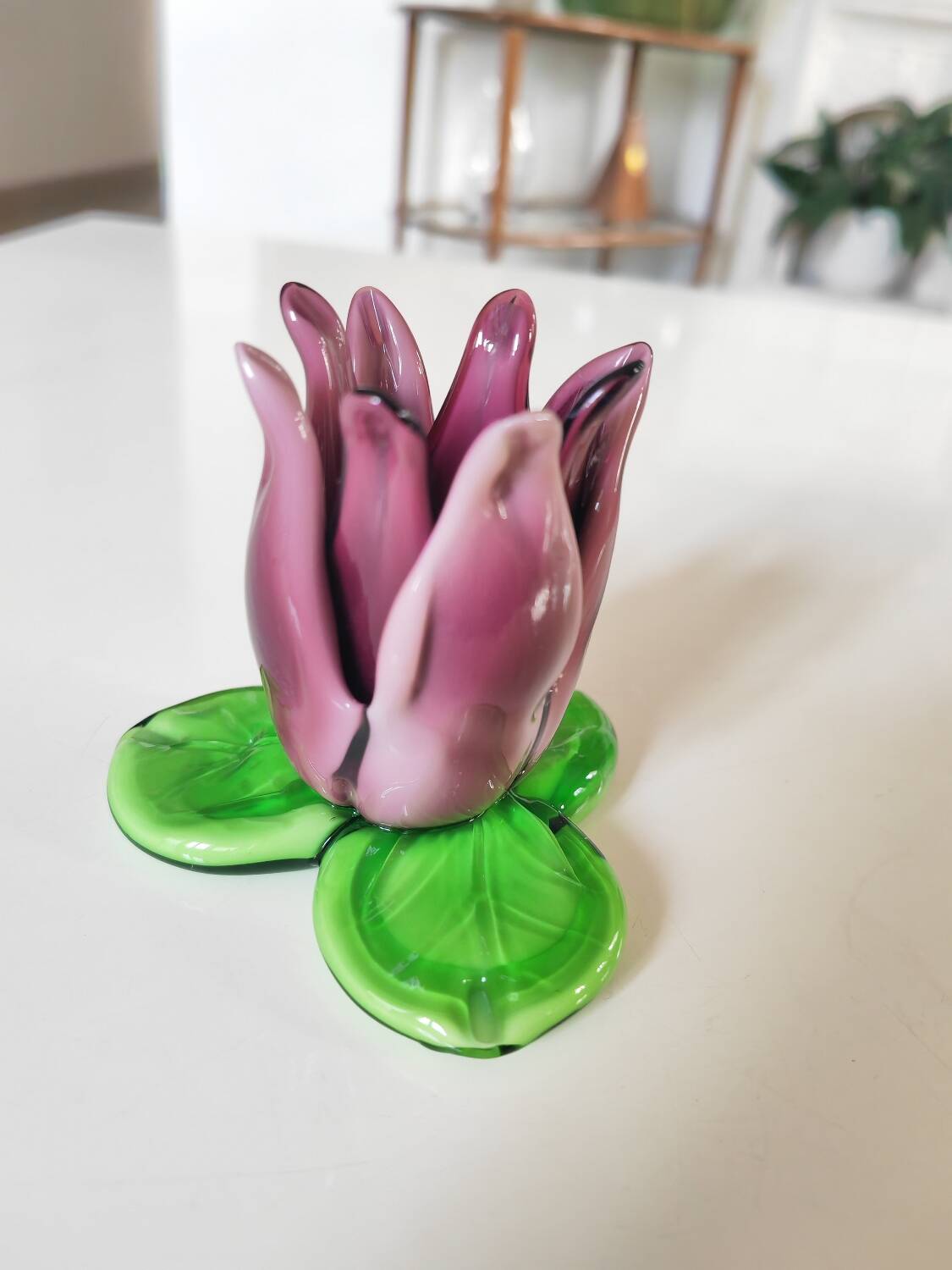 Glass paste candle holder