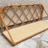 Vintage rattan wall shelf