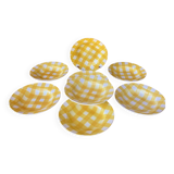 Set of 8 old Digoin Sarreguemines plates, yellow Scottish model