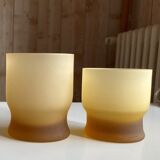 Lot de 12 verres dépolis couleur ocre