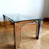 Table basse design métal chromé 1970