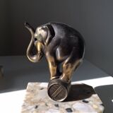 Paire de serres livres art déco éléphants Franjou