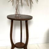 Wooden pedestal table