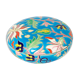 Large round box turquoise blue Art Deco Emaux de Longwy 1950