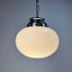 Mid century italian oval opaline glas pendant, 1960s