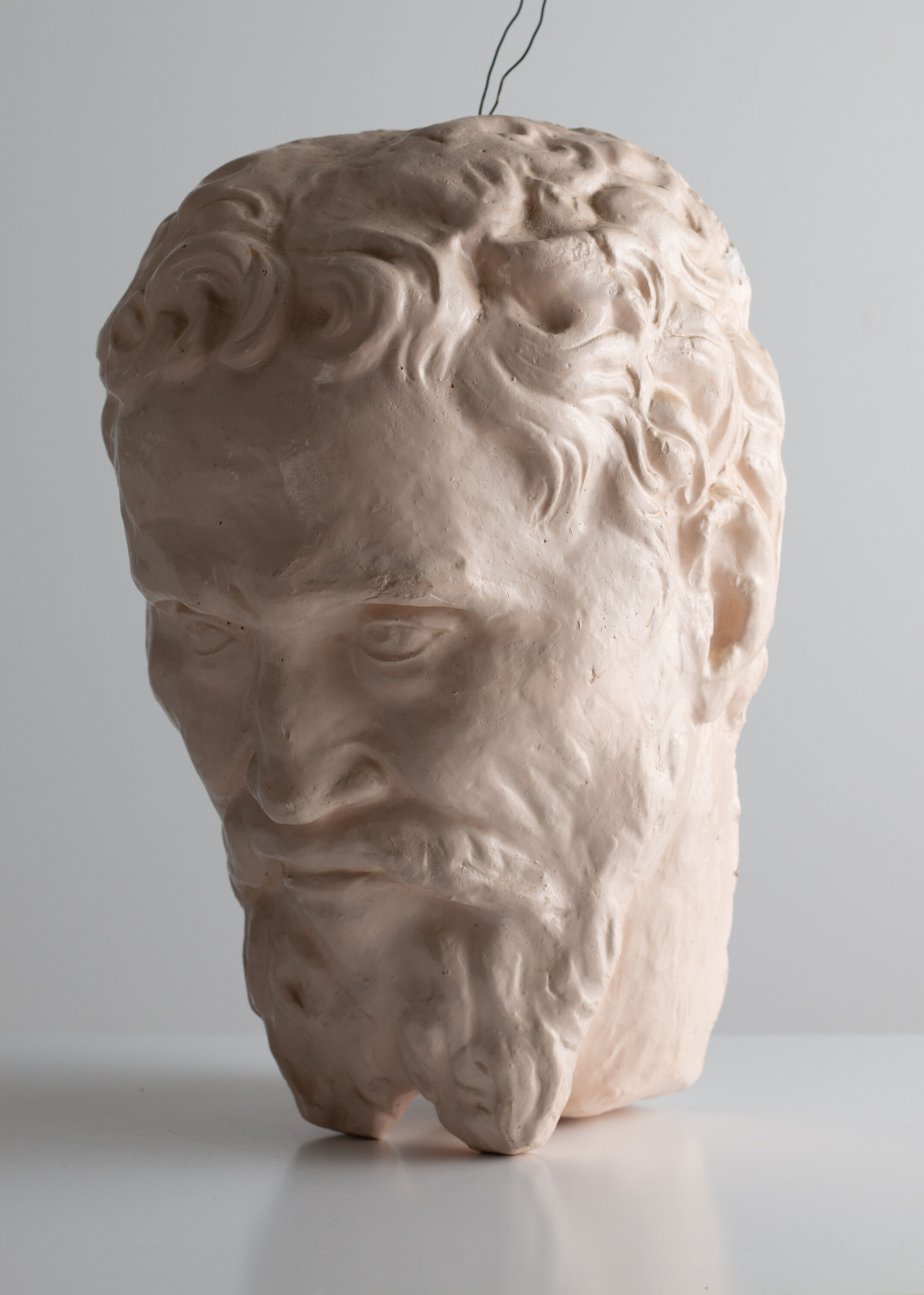 Painted plaster bust - Greek head of Sophocles? signed D. Shœllamer
