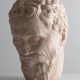 Painted plaster bust - Greek head of Sophocles? signed D. Shœllamer