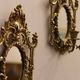 Pair of Antique Brass Wall Sconces with Mirror