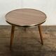 Guéridon petite table basse ronde brune vintage tripode porte plante