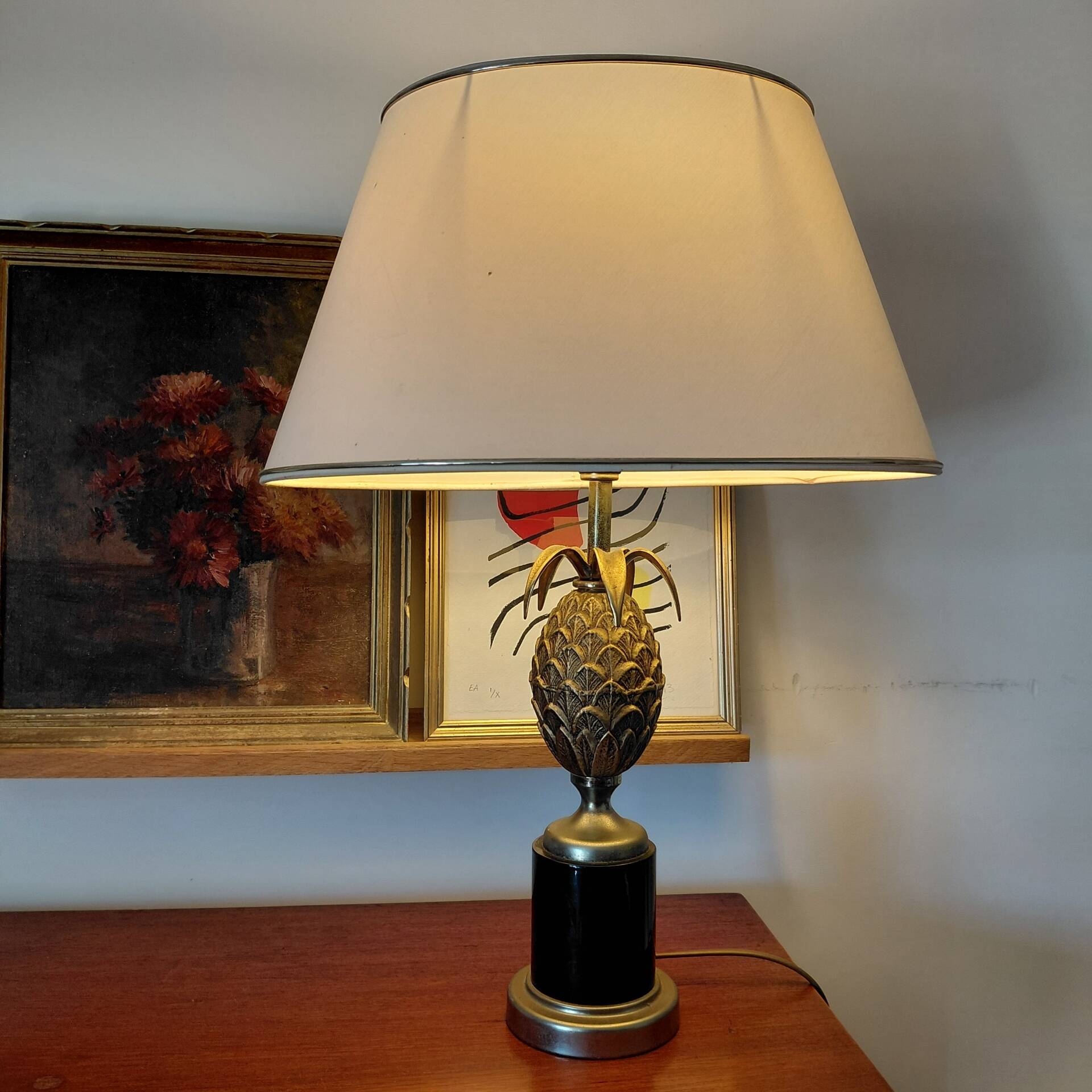 Vintage brass pineapple lamp in the Maison Jansen style – 1970s
