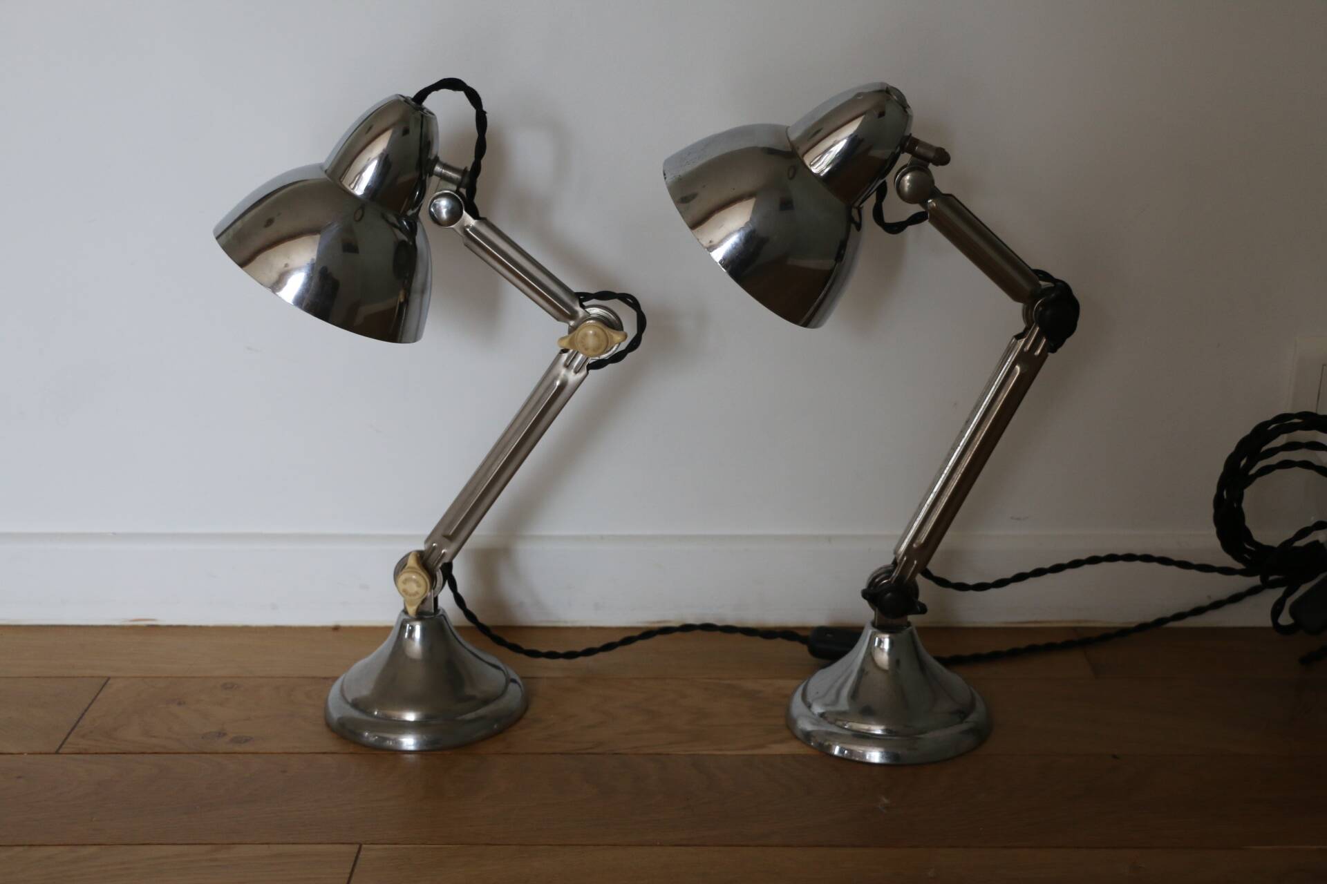 Pair of Super Chrome lamps 1930