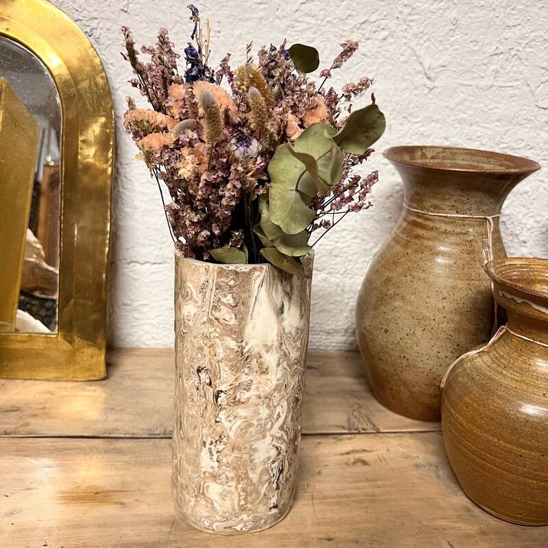 Marbled ceramic vase