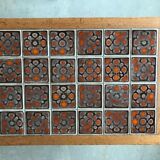 Ceramic and oak coffee table, Guillerme and Chambron, circa 1950