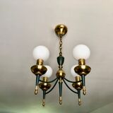 Green and gold directoire chandelier