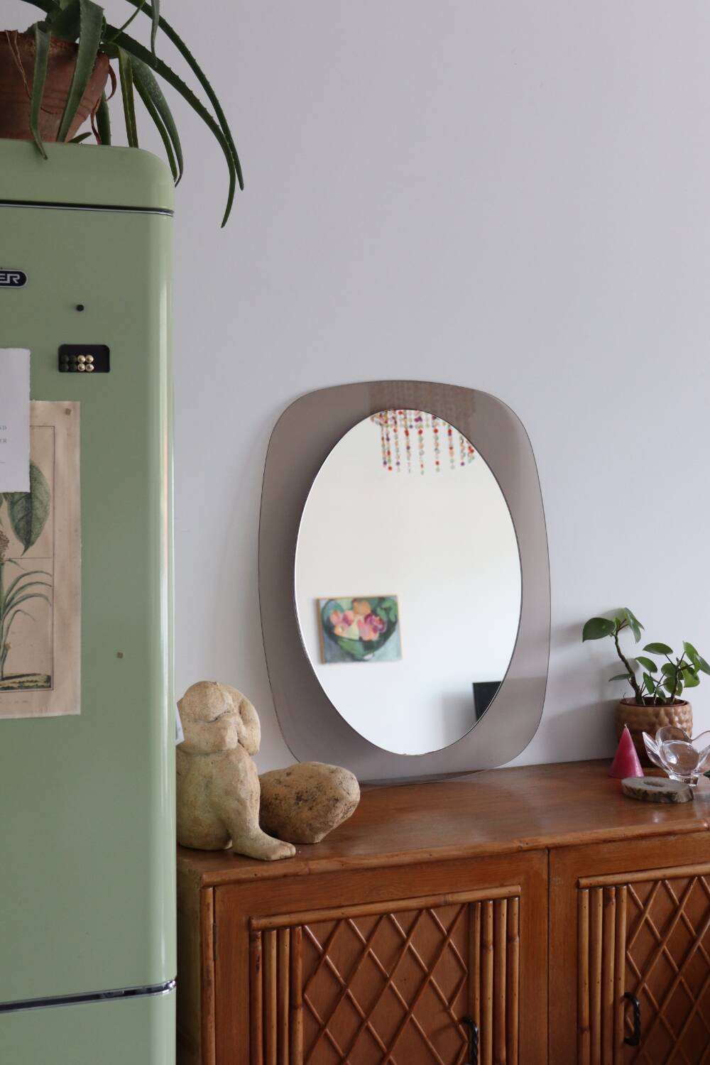 Two-tone glass mirror from the 70s