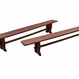 Pair of farmhouse benches 300 cm oak