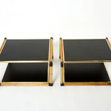 Pair of Italian coffee tables Alberto Smania bamboo brass 1970