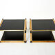 Pair of Italian coffee tables Alberto Smania bamboo brass 1970
