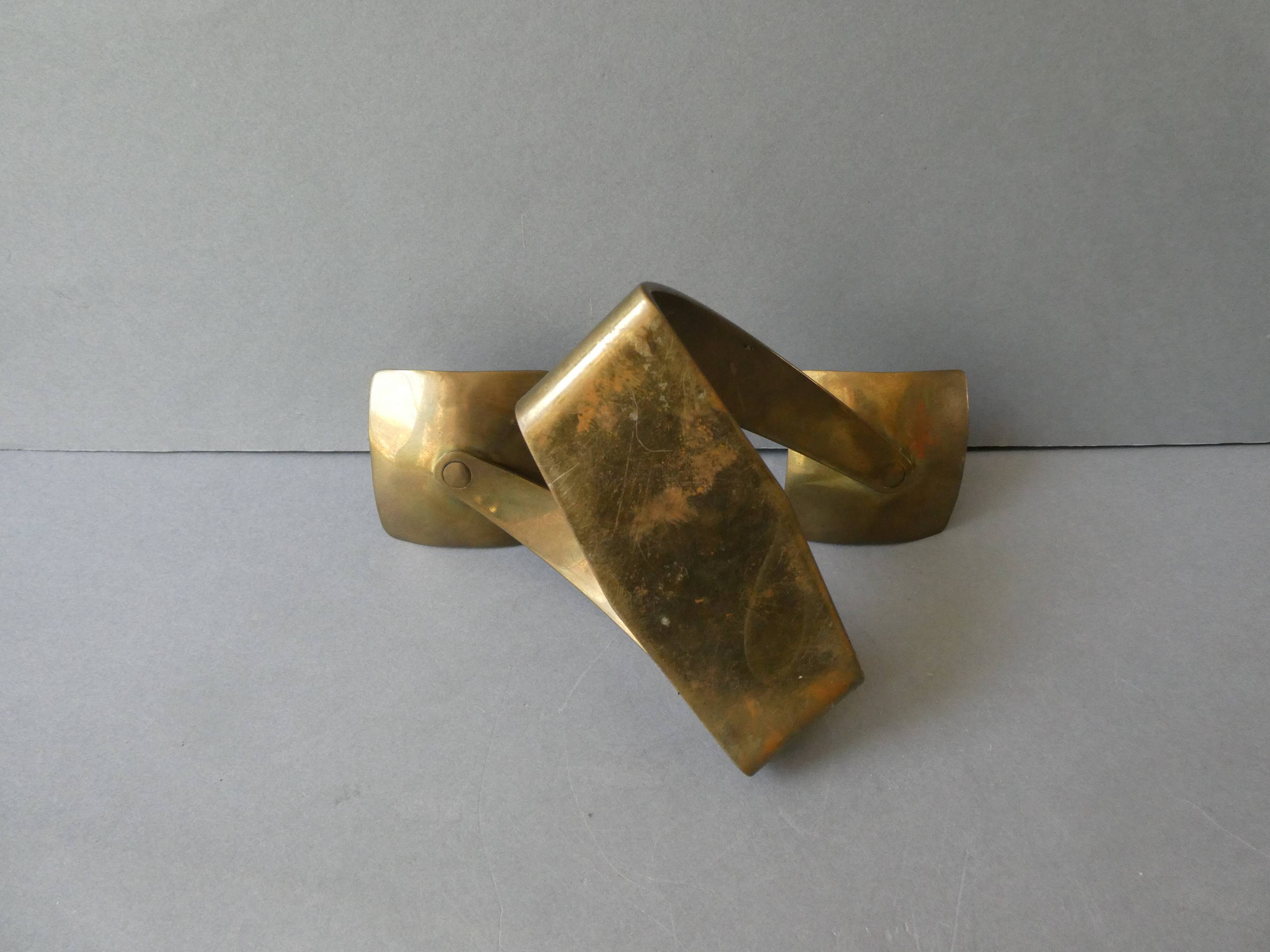 Double brass candle holder