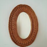 Rattan oval mirror 43x56cm