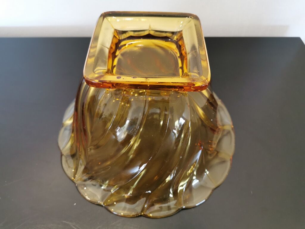 Glass cut style art deco yellow