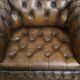 Fauteuil Chesterfield vintage en cuir de vache anglais