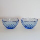 Set of 2 small Duralex blue bowls