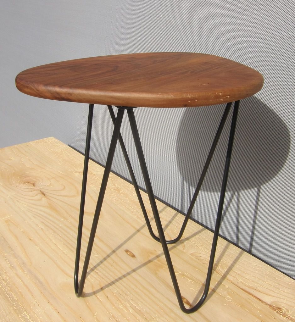 Tripod coffee table base pin