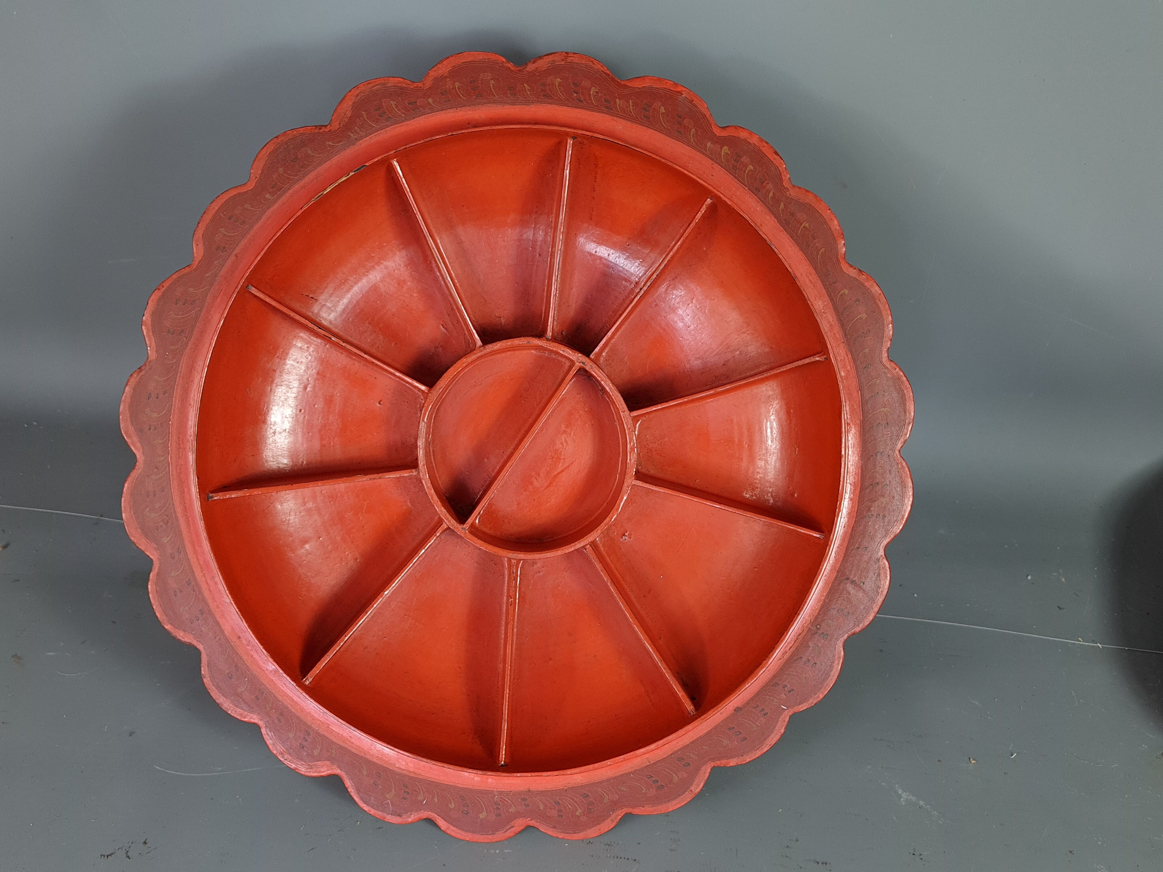 Old spice box or silent servant covered bamboo lacquered Burma.