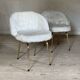 Chaise cocktail vintage moumoute blanche