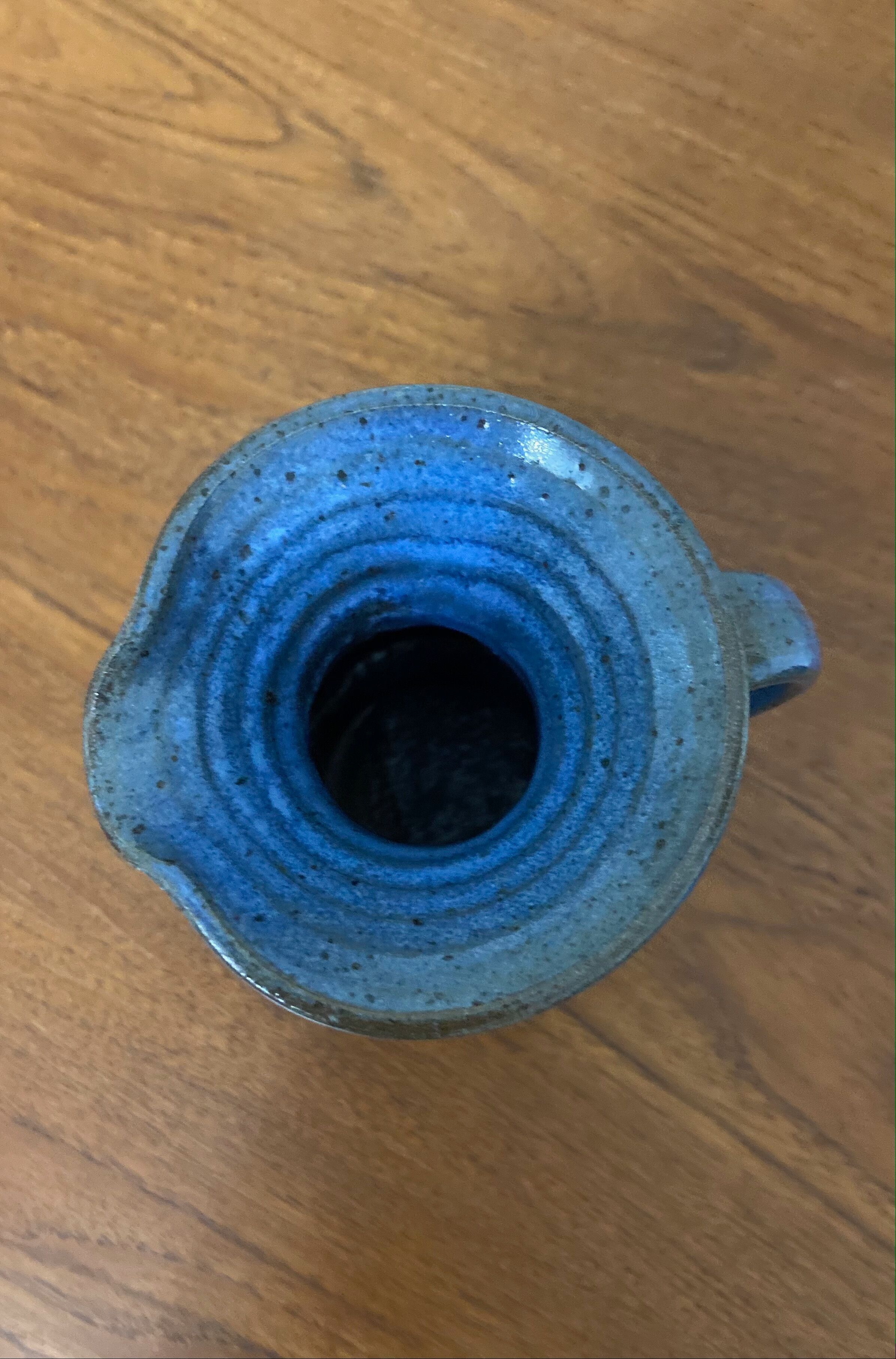 Glazed stoneware pitcher