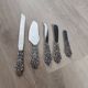 Set of 5 vintage silver-plated metal kitchen utensils