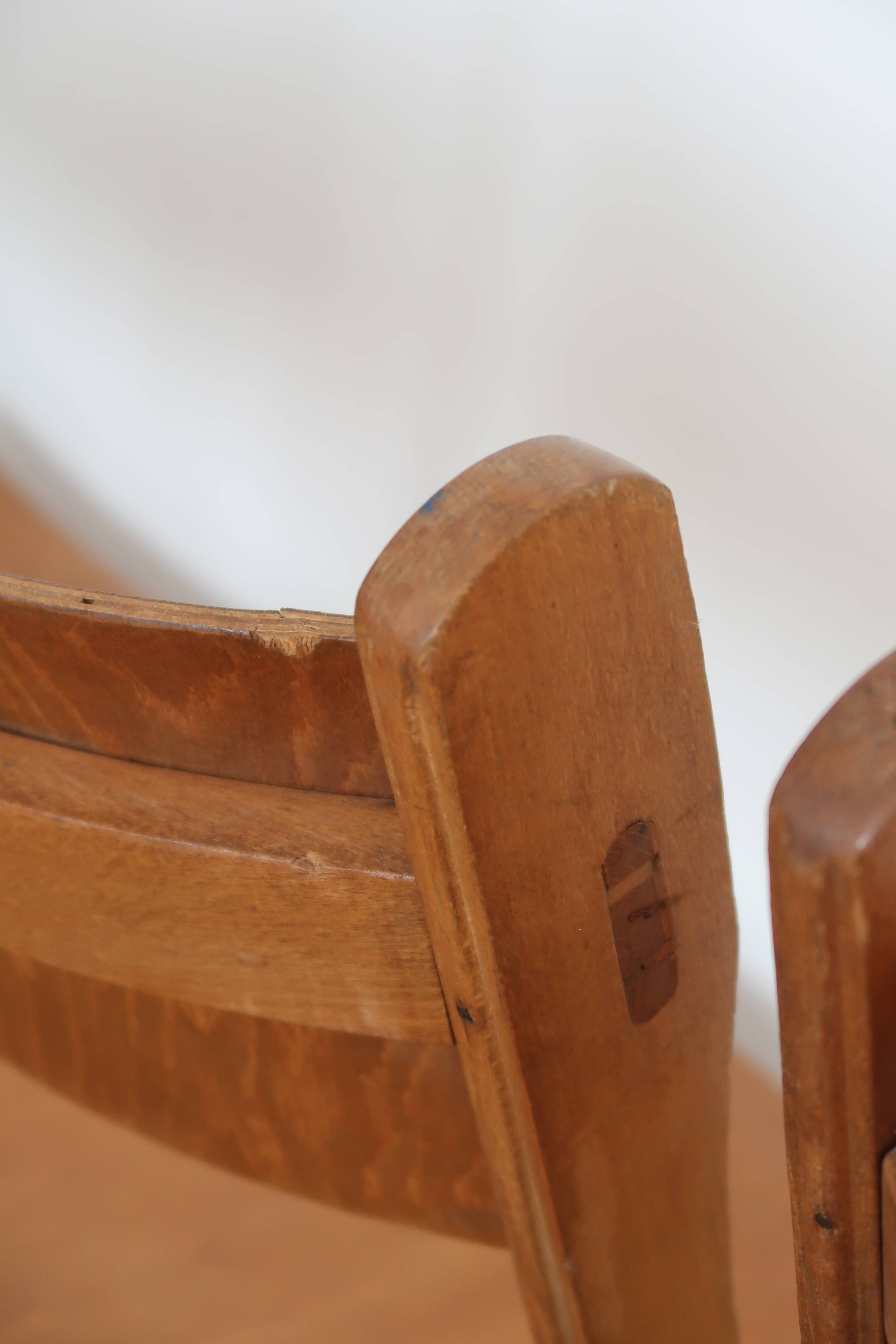 Set of 4 folding chairs in wood 70