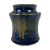 Blue sandstone pot with lid