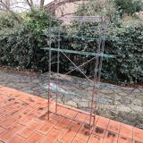 Modular metal chrome and vintage glass shelves from the 1970s.