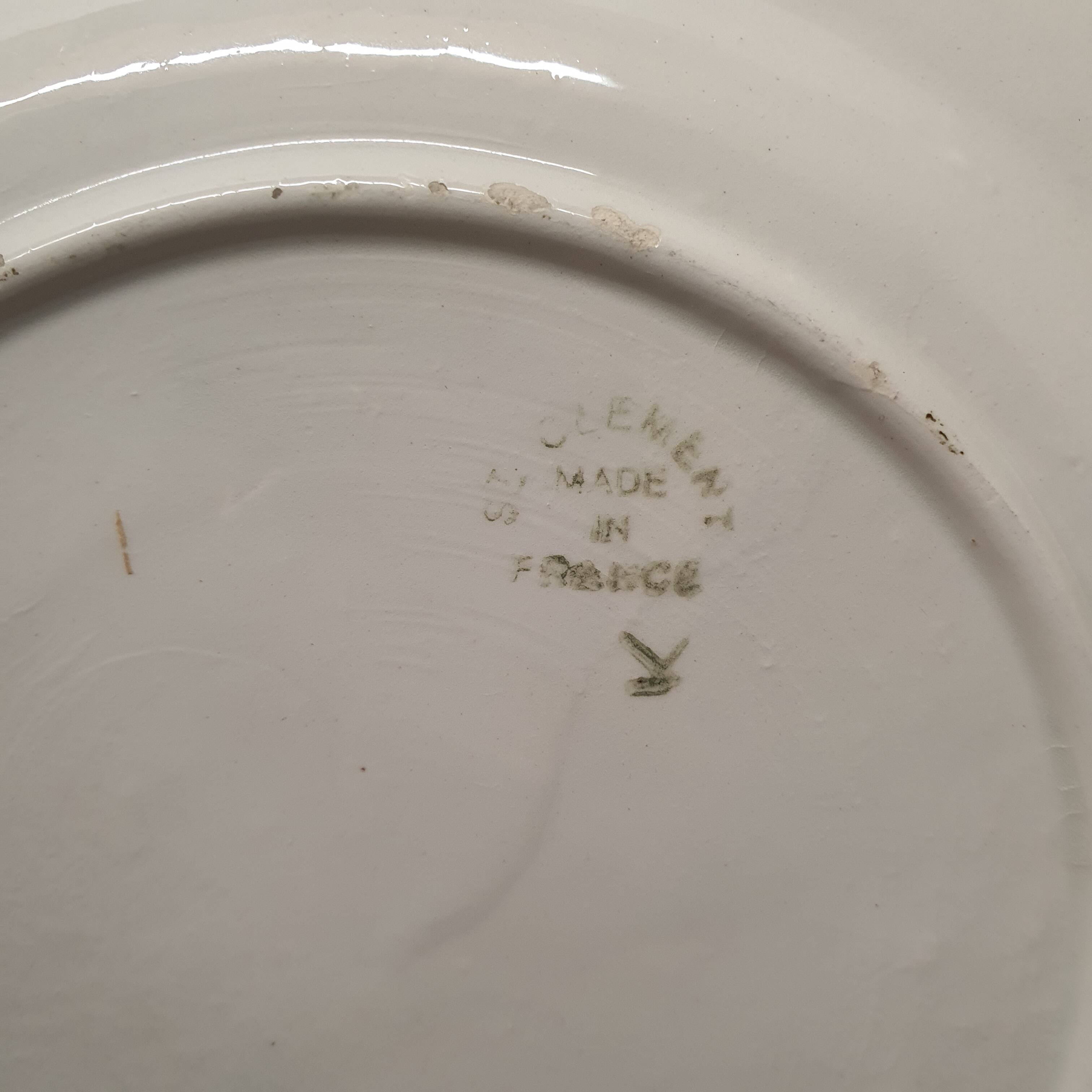 Decorative Plate Barbotine St Clément Made In France Vintage Peach Fruit Pattern