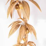 Large rattan coconut/palm tree floor lamp