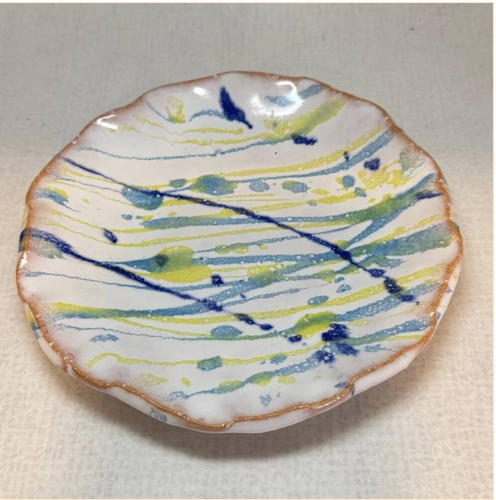 Hagi Ware Hand-Trailed Plate, 13.5 cm — Seseragi