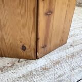 Hexagonal console table guéridon Regain pine 1970