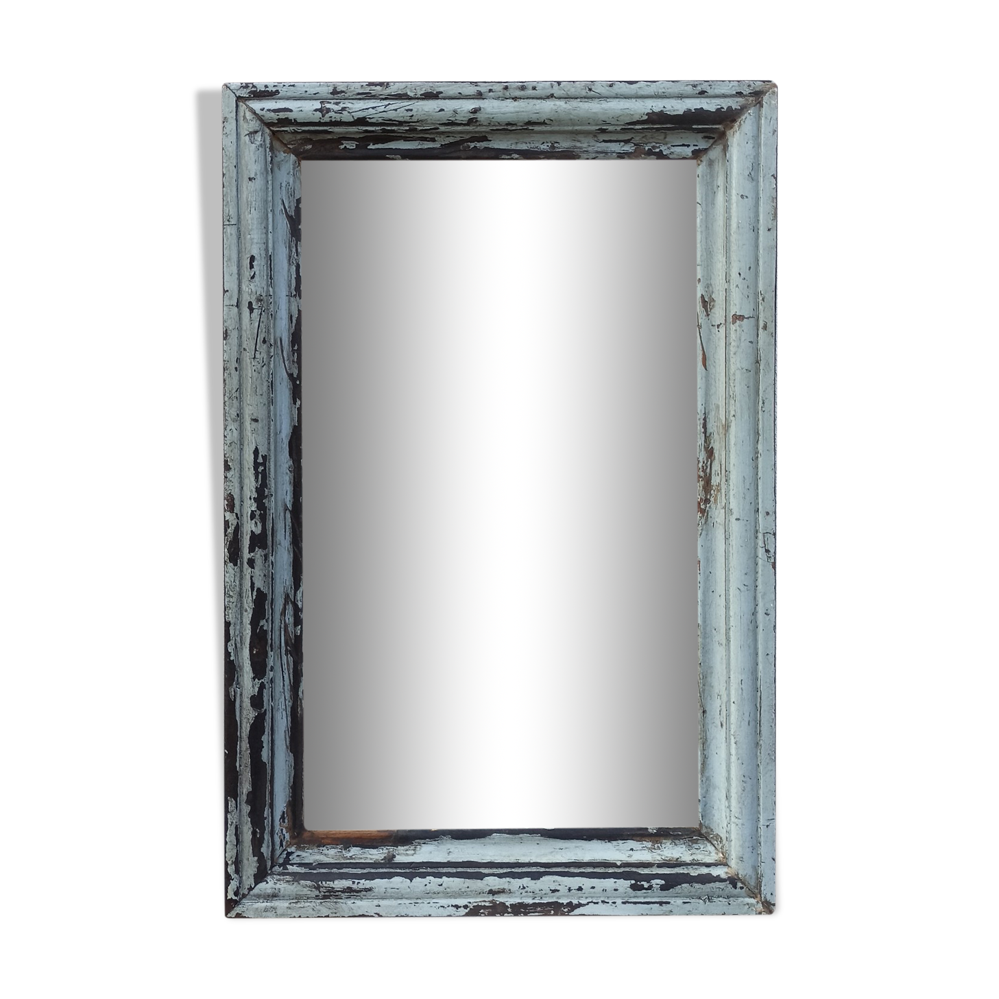 Rectangular mirror in old wood