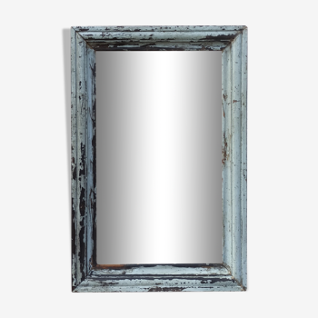 Rectangular mirror in old wood