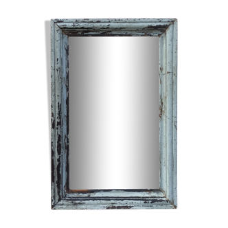 Rectangular mirror in old wood